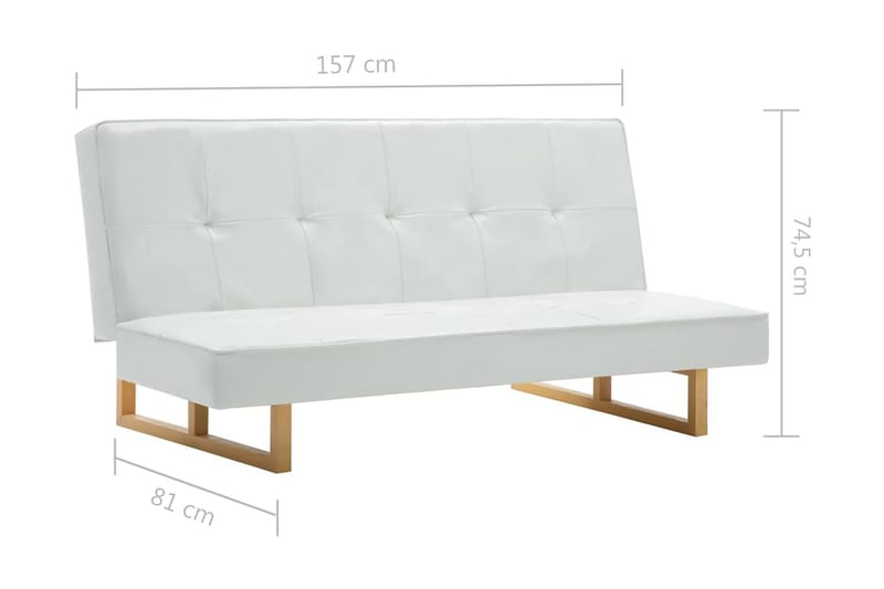 Sovesofa Kunstlæder Hvid - Hvid - Møbler - Sofaer - Sovesofaer