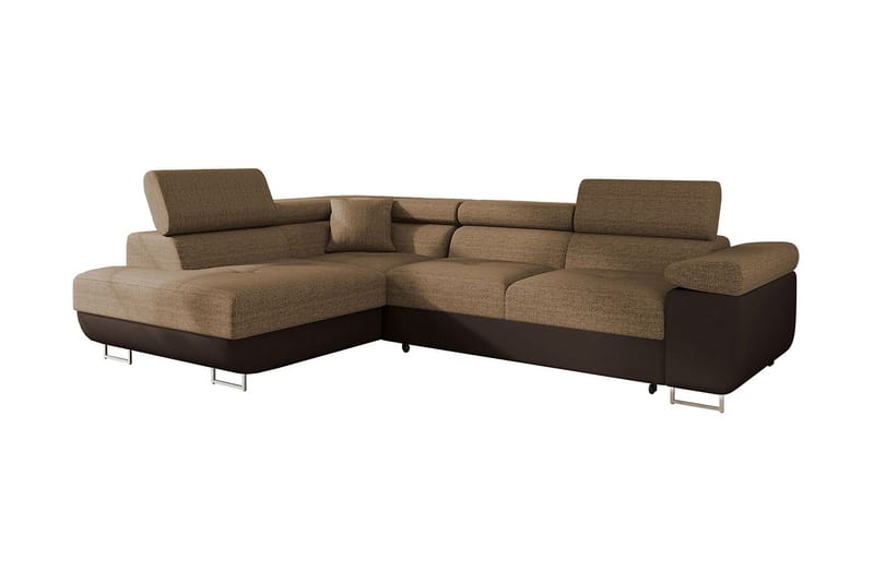 Sovesofa med chaiselong - Brun - Møbler - Sofaer - Sovesofaer