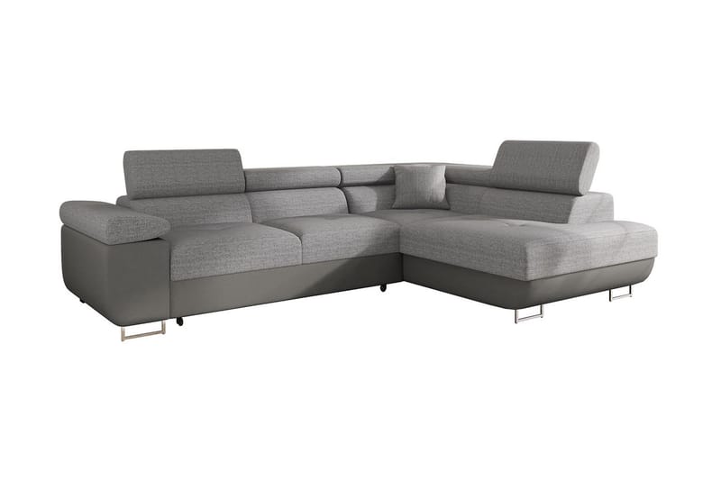 Sovesofa med chaiselong - Grå - Møbler - Sofaer - Sovesofaer