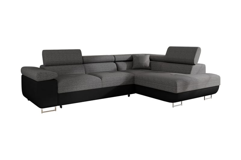 Sovesofa med chaiselong - Grå - Møbler - Sofaer - Sovesofaer