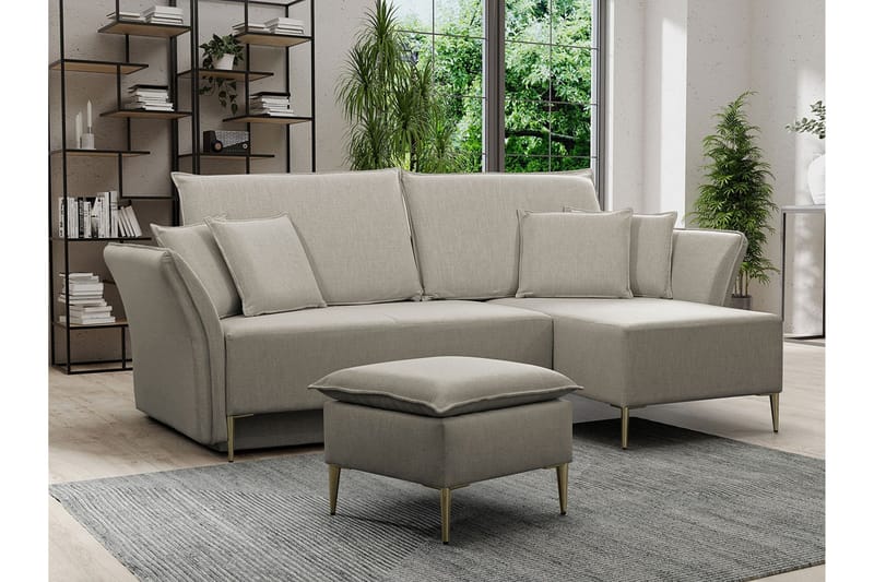 Staffin 3-personers Hjørnesovesofa - Beige - Møbler - Sofaer - Sovesofaer