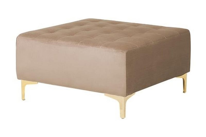 Toomey hjørnesovesofa Højre med fodskammel velour - Beige - Møbler - Sofaer - Sovesofaer