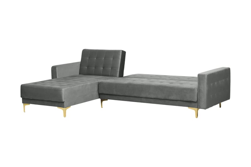 Toomey hjørnesovesofa højre velour - Grå - Møbler - Sofaer - Sovesofaer