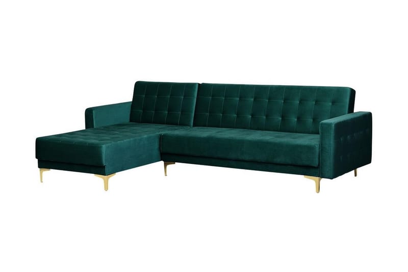 Toomey hjørnesovesofa højre velour - Grøn - Møbler - Sofaer - Sovesofaer