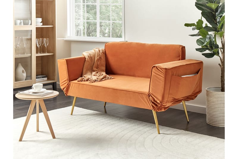 Touya Sovesofa 2-personers - Guld/Orange - Møbler - Sofaer - Sovesofaer