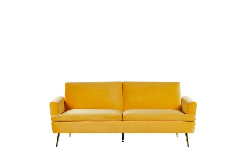 Vettre 3-Pers. Sovesofa - Velour/Gul - Møbler - Sofaer - Sovesofaer