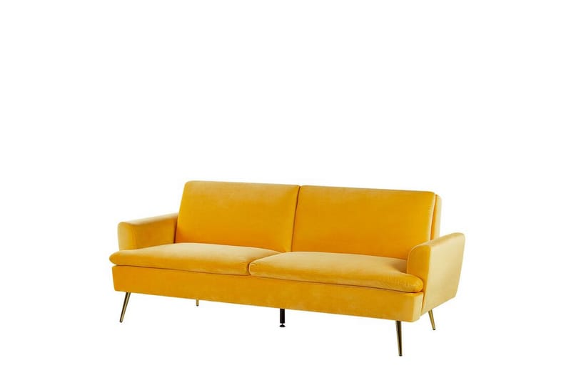 Vettre 3-Pers. Sovesofa - Velour/Gul - Møbler - Sofaer - Sovesofaer