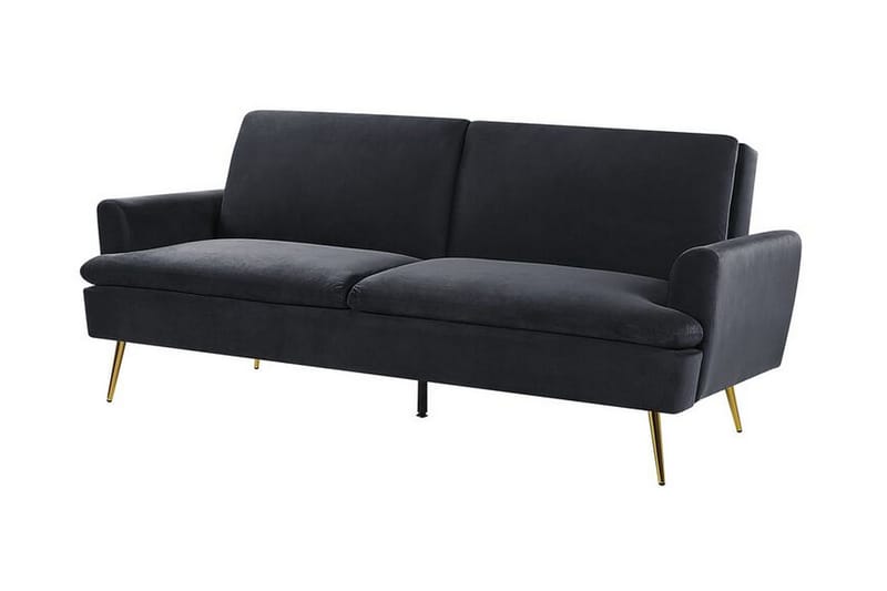 Vettre 3-Pers. Sovesofa - Velour/Sort - Møbler - Sofaer - Sovesofaer