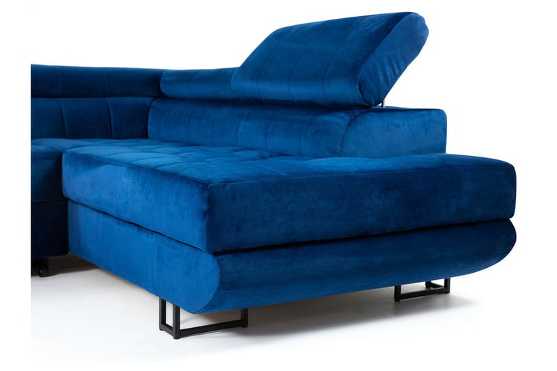 Warwick 3-personers Hjørnesovesofa - velour / sort - Møbler - Sofaer - Sovesofaer