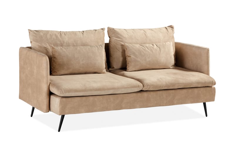 Svartvik 3-personers Sofa Fløjl Beige - Beige - Møbler - Sofaer - 3 personers sofa