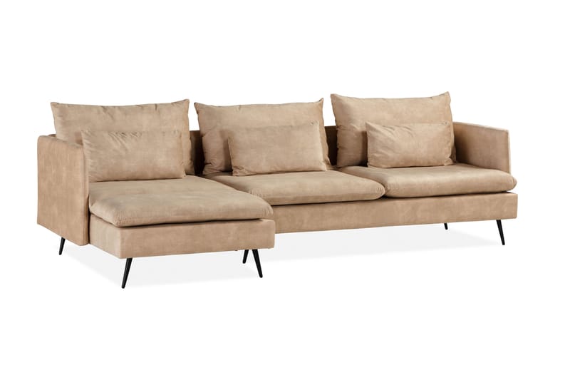 Svartvik Chaiselong Sofa Vendbar Fløjl Beige - Beige - Møbler - Sofaer - Sofa med chaiselong