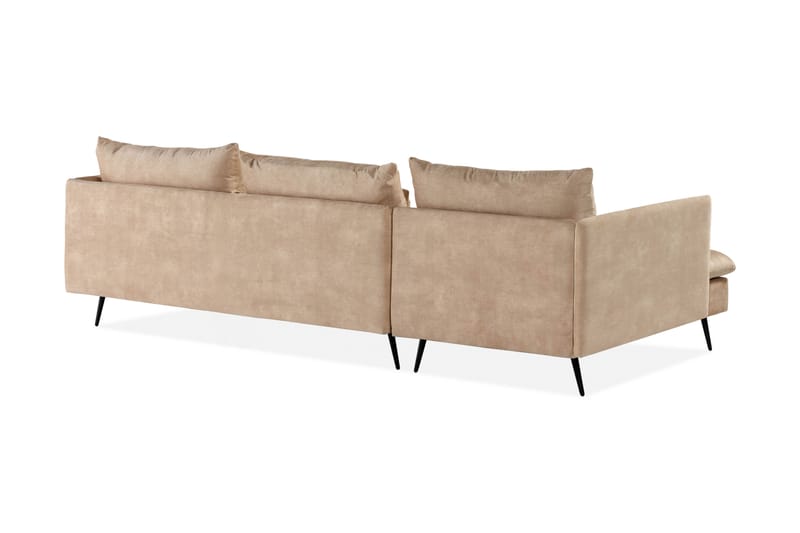 Svartvik Chaiselong Sofa Vendbar Fløjl Beige - Beige - Møbler - Sofaer - Sofa med chaiselong