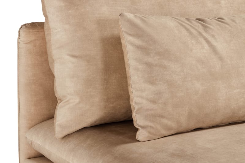 Svartvik Chaiselong Sofa Vendbar Fløjl Beige - Beige - Møbler - Sofaer - Sofa med chaiselong