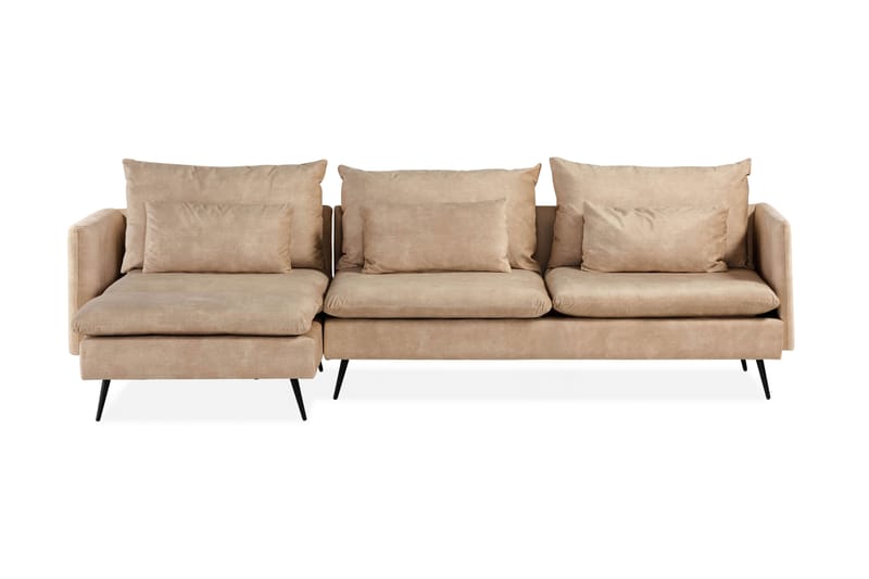 Svartvik Chaiselong Sofa Vendbar Fløjl Beige - Beige - Møbler - Sofaer - Sofa med chaiselong