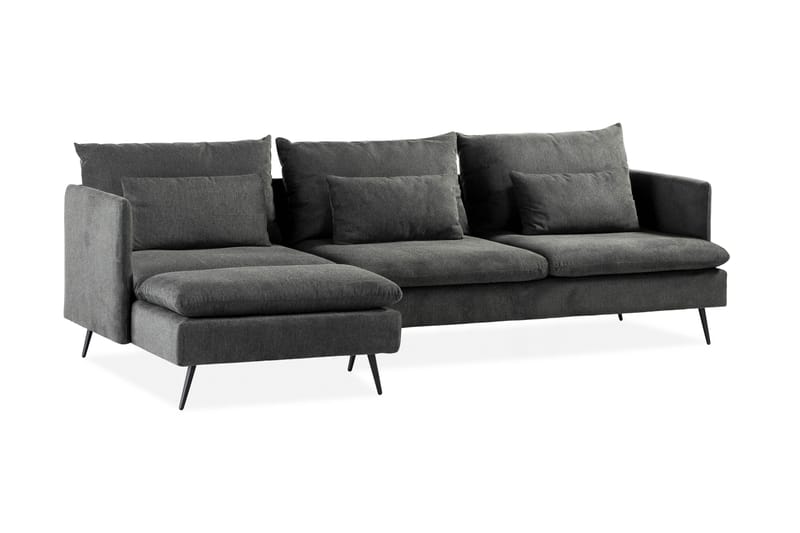 Svartvik Chaiselong Sofa Vendbar Fløjl Grå - Grå - Møbler - Sofaer - Sofa med chaiselong