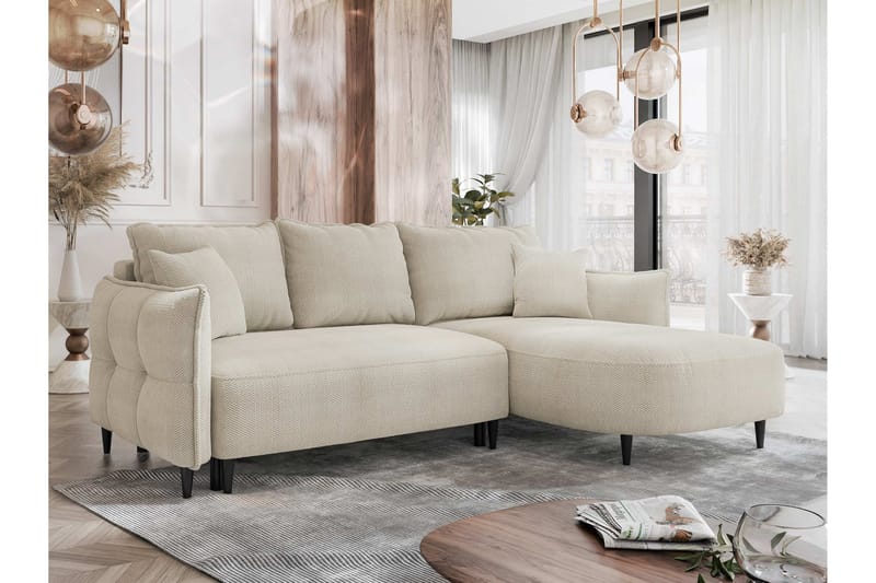 Sycylia Sofa med Divan 3-personers - Beige - Møbler - Sofaer - Sofa med chaiselong