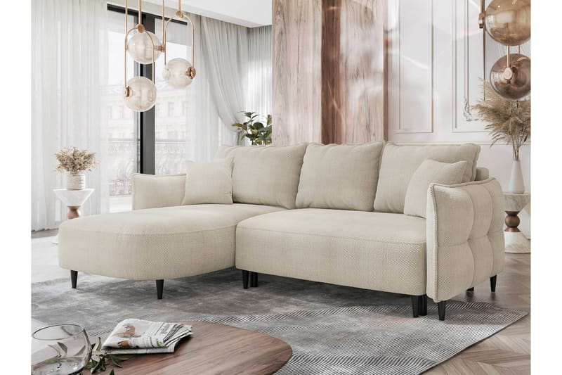 Sycylia Sofa med Divan 3-personers - Beige - Møbler - Sofaer - Sofa med chaiselong