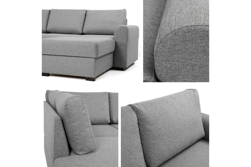 Taberk Sofa med Chaiselong og Divan 4-personers - Rosa/Brun - Møbler - Sofaer - U Sofa