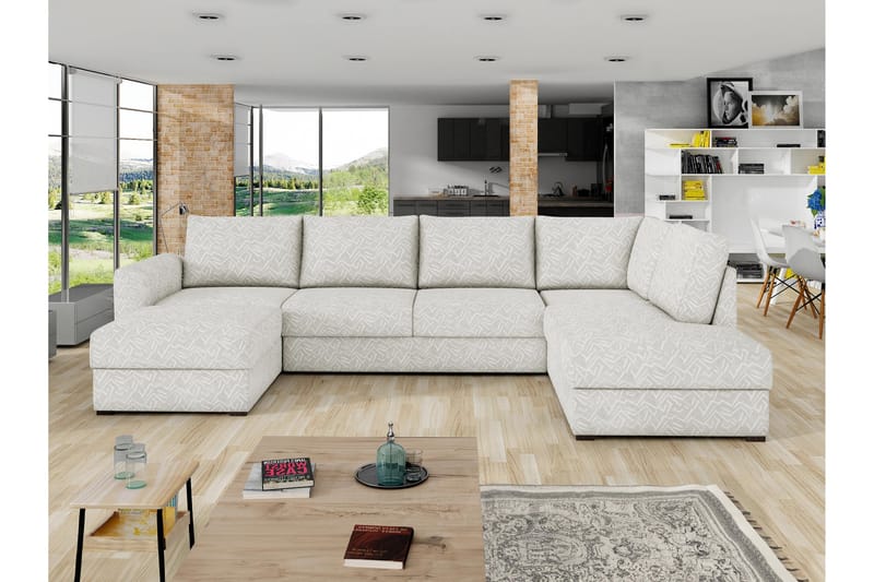 Taberk Sofa med Chaiselong og Divan 4-personers - Beige - Møbler - Sofaer - U Sofa