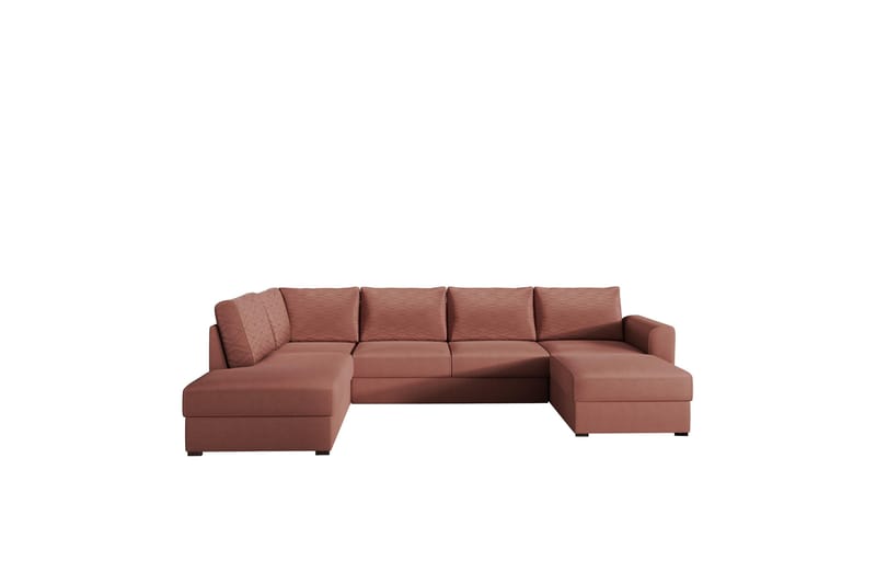 Taberk Sofa med Chaiselong og Divan 4-personers - Rosa/Brun - Møbler - Sofaer - U Sofa