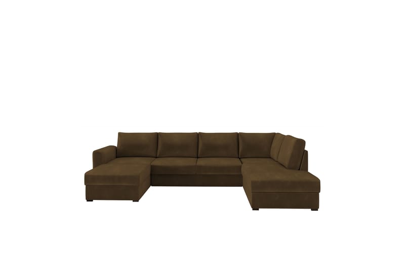 Taberk Sofa med Chaiselong og Divan 4-personers - Brun - Møbler - Sofaer - U Sofa