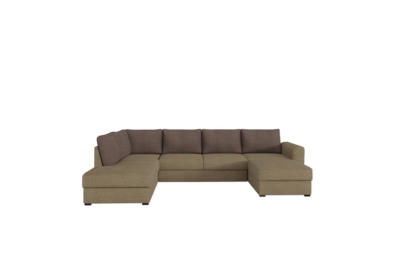 Taberk Sofa med Chaiselong og Divan 4-personers - Brun - Møbler - Sofaer - U Sofa