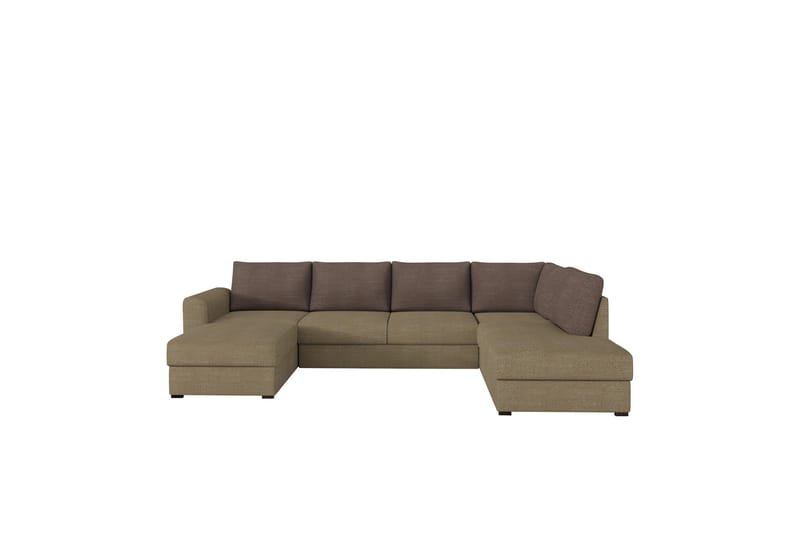 Taberk Sofa med Chaiselong og Divan 4-personers - Brun/Beige - Møbler - Sofaer - U Sofa