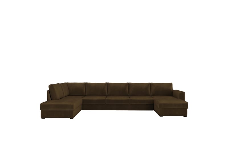 Taberk Sofa med Chaiselong og Divan 5-personers - Brun - Møbler - Sofaer - U Sofa