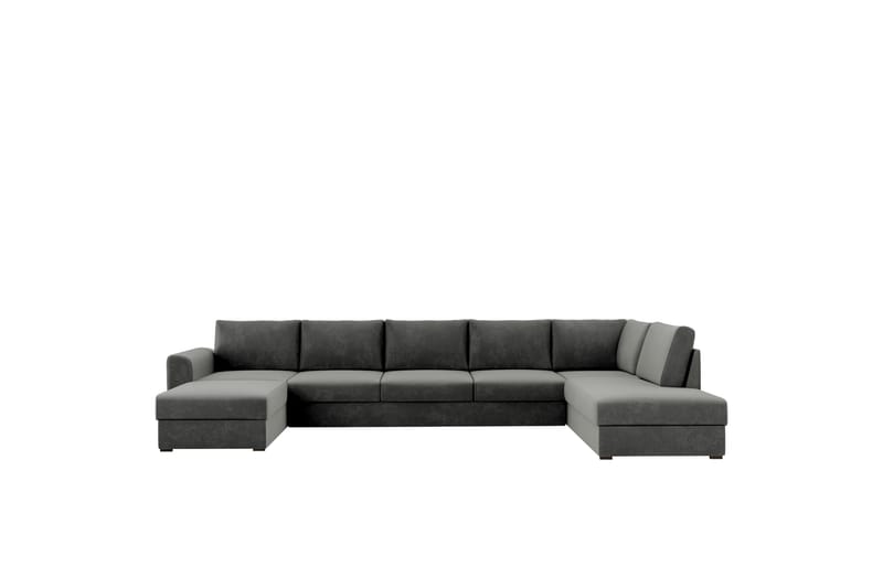 Taberk Sofa med Chaiselong og Divan 5-personers - Grå - Møbler - Sofaer - U Sofa