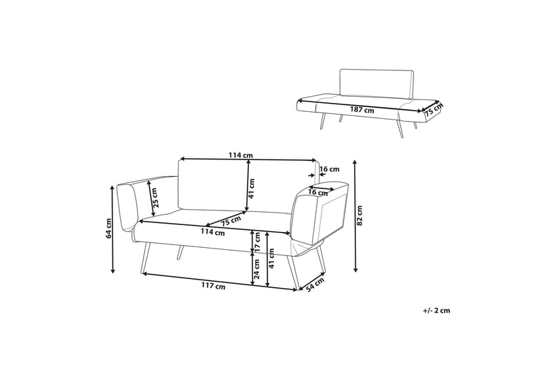 Touya Sovesofa 2-personers - Guld/Hvid - Møbler - Sofaer - Sovesofaer