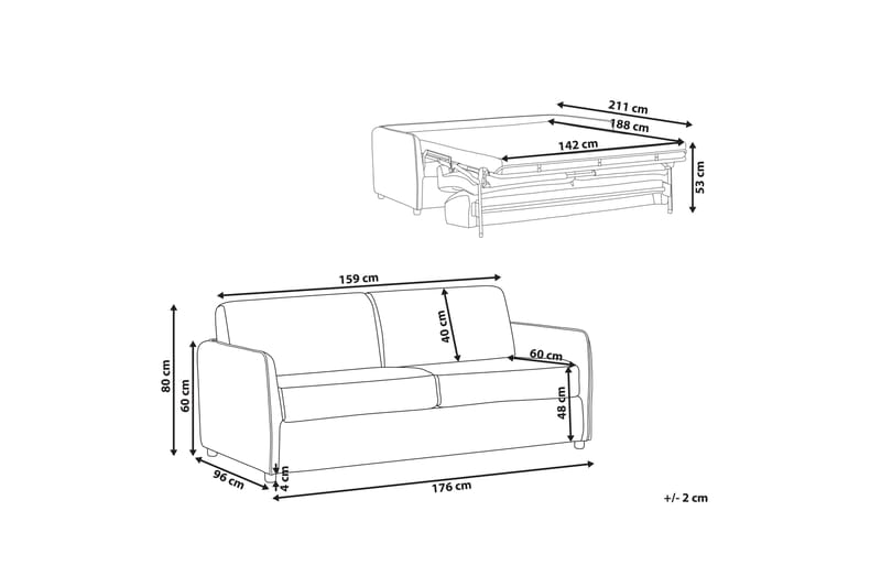 Triveni Sovesofa 2-personers - Beige - Møbler - Sofaer - Sovesofaer