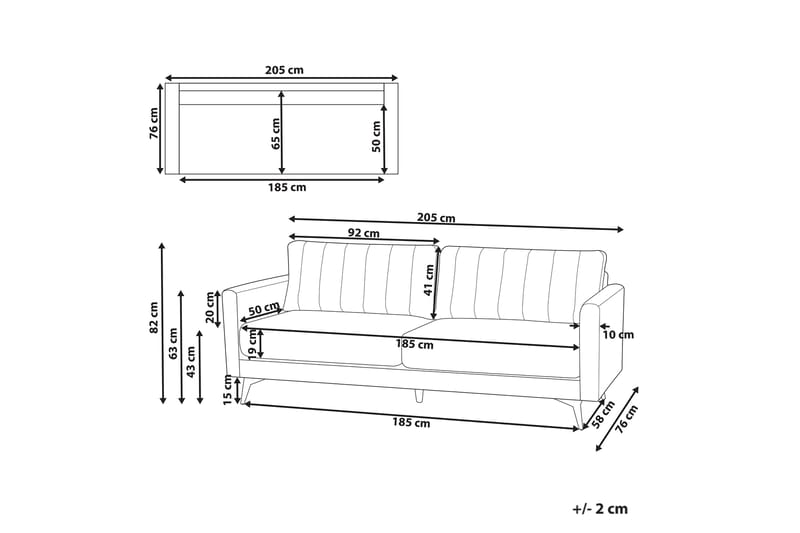 Tuba Sofa 3-personers - Brun/Sort - Møbler - Sofaer - 3 personers sofa