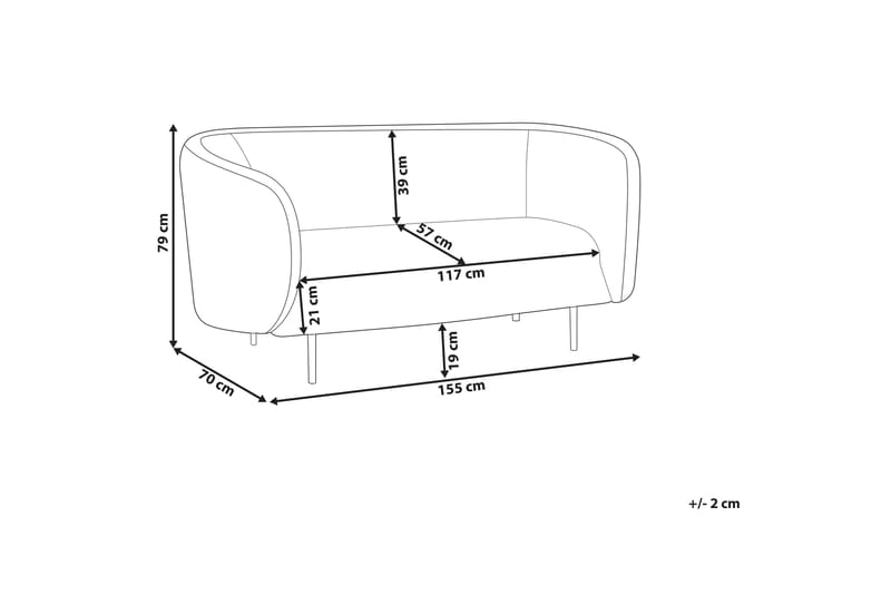 Tuka Sofa 2-personers - Sort - Møbler - Sofaer - 2 personers sofa