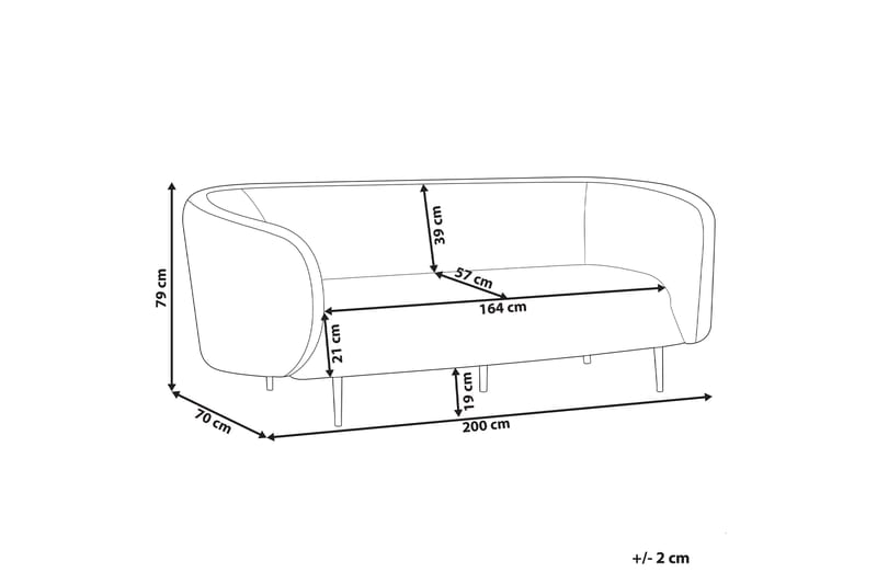 Tuka Sofa 3-personers - Sort/Orange - Møbler - Sofaer - 3 personers sofa