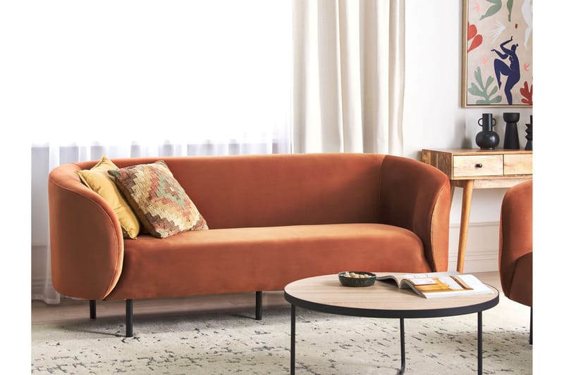 Tuka Sofa 3-personers - Sort/Orange - Møbler - Sofaer - 3 personers sofa