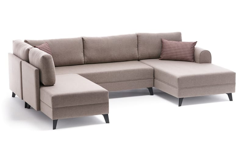 Belena U-sofa med Chaiselong Venstre - Cremehvid/Sort - Møbler - Sofaer - U Sofa