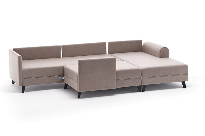 Belena U-sofa med Chaiselong Venstre - Cremehvid/Sort - Møbler - Sofaer - U Sofa