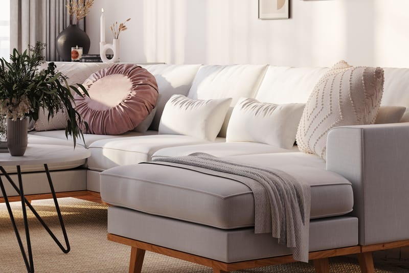 Copenhagen Compact 4-personers U Sofa Divan Venstre Chaiselong Højre - Linned Beige - Møbler - Sofaer - U Sofa