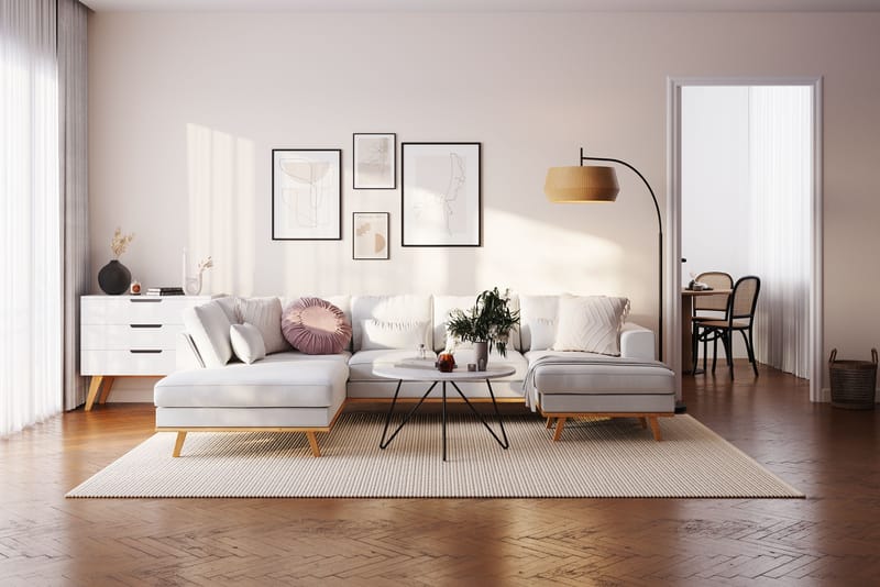 Copenhagen Compact 4-personers U Sofa Divan Venstre Chaiselong Højre - Linned Beige - Møbler - Sofaer - U Sofa