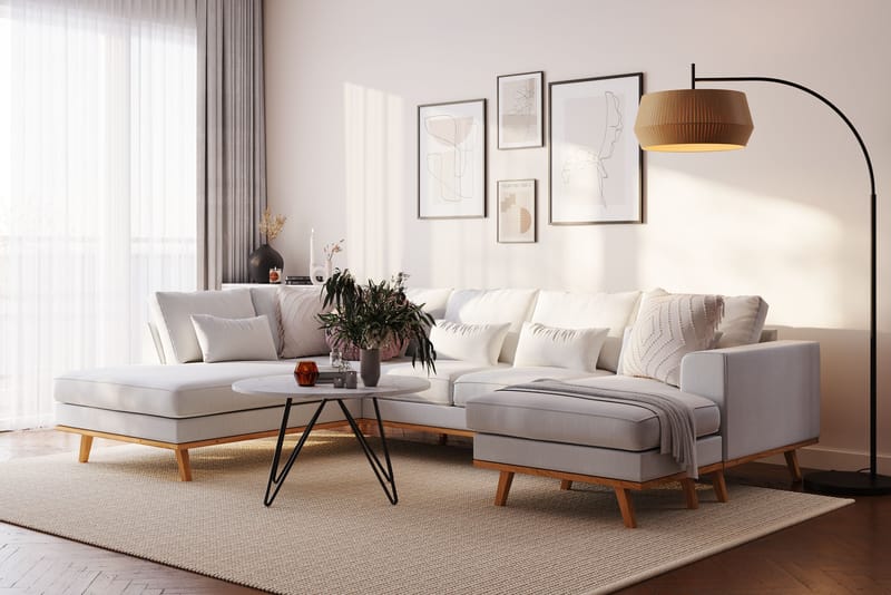 Copenhagen Compact 4-personers U Sofa Divan Venstre Chaiselong Højre - Linned Beige - Møbler - Sofaer - U Sofa