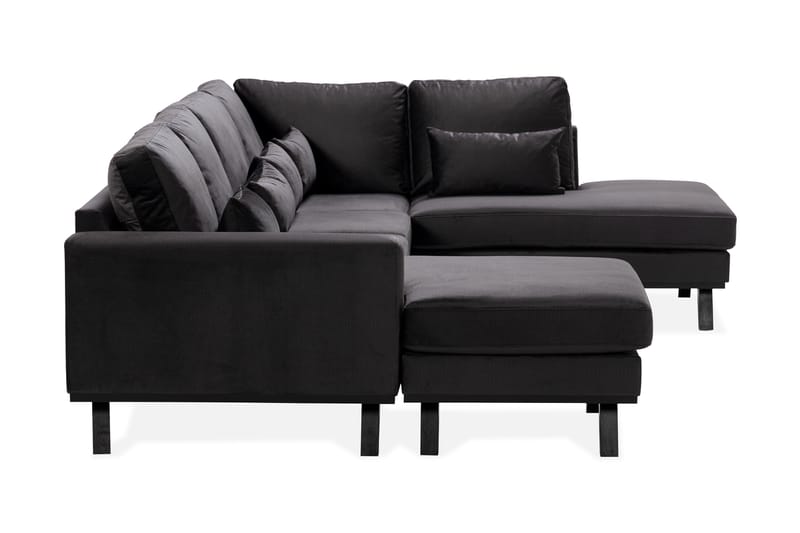 Copenhagen Compact Stor U Sofa Fløjl Chaiselong Højre - Grå - Møbler - Sofaer - U Sofa