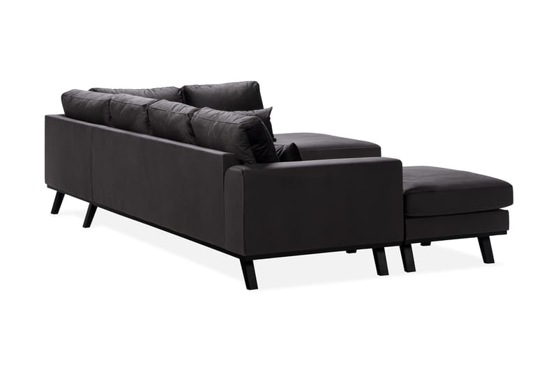 Copenhagen Compact Stor U Sofa Fløjl Chaiselong Højre - Grå - Møbler - Sofaer - U Sofa