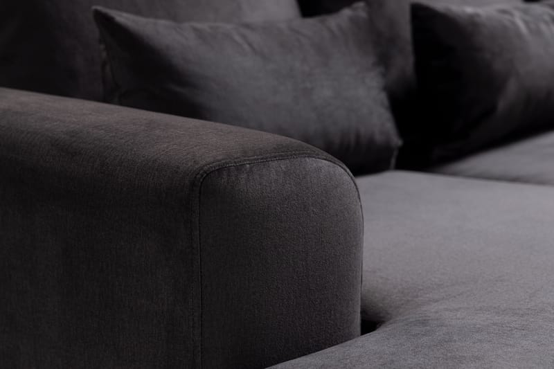 Copenhagen Compact Stor U Sofa Fløjl Chaiselong Højre - Grå - Møbler - Sofaer - U Sofa