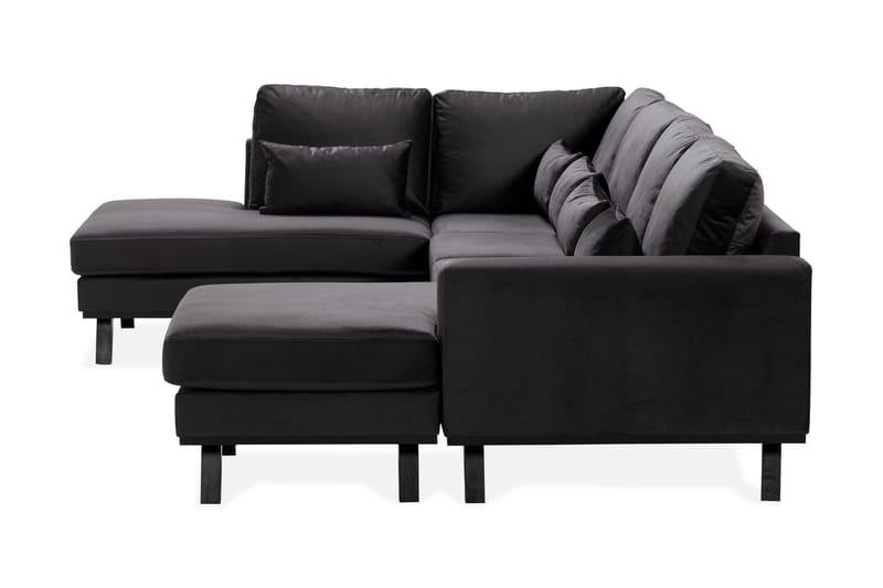 Copenhagen Compact Stor U Sofa i Fløjl Chaiselong Venstre - Grå - Møbler - Sofaer - U Sofa