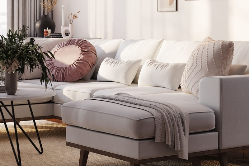 Copenhagen Compact U Sofa Divan Højre Chaiselong Venstre - Linned Beige - Møbler - Sofaer - U Sofa