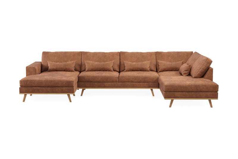 Copenhagen Stor U Sofa Divan Højre Chaiselong Venstre - Brun/Eg - Møbler - Sofaer - U Sofa