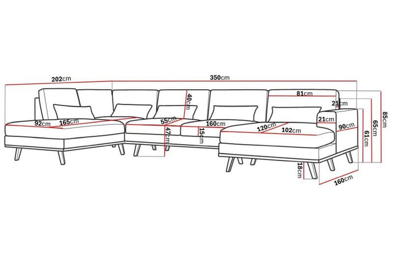 Copenhagen U-Sofa - Brun/Eg - Møbler - Sofaer - U Sofa