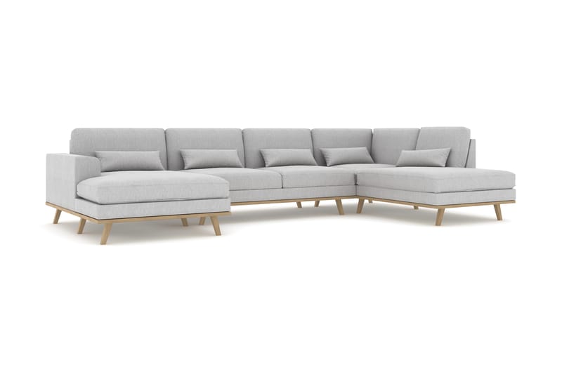 Copenhagen U-Sofa - Linned Grå - Lædersofaer - Velour sofaer - U Sofa