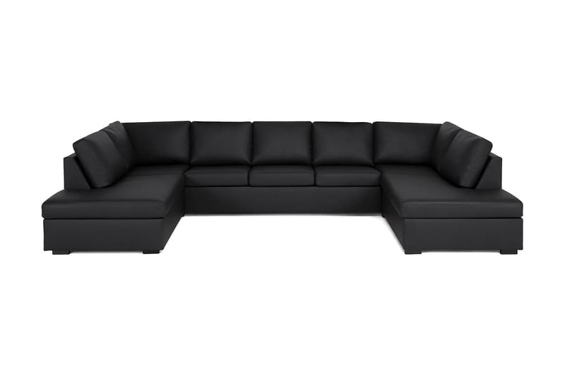 Crazy Stor U-sofa med Chaiselong x 2 - Sort / Mørk / Kunstlæder - Møbler - Sofaer - U Sofa