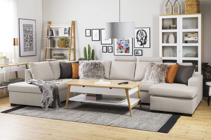 Crazy Stor U-sofa XL Divan Højre, Chaiselong Højre - Beige - Møbler - Sofaer - U Sofa